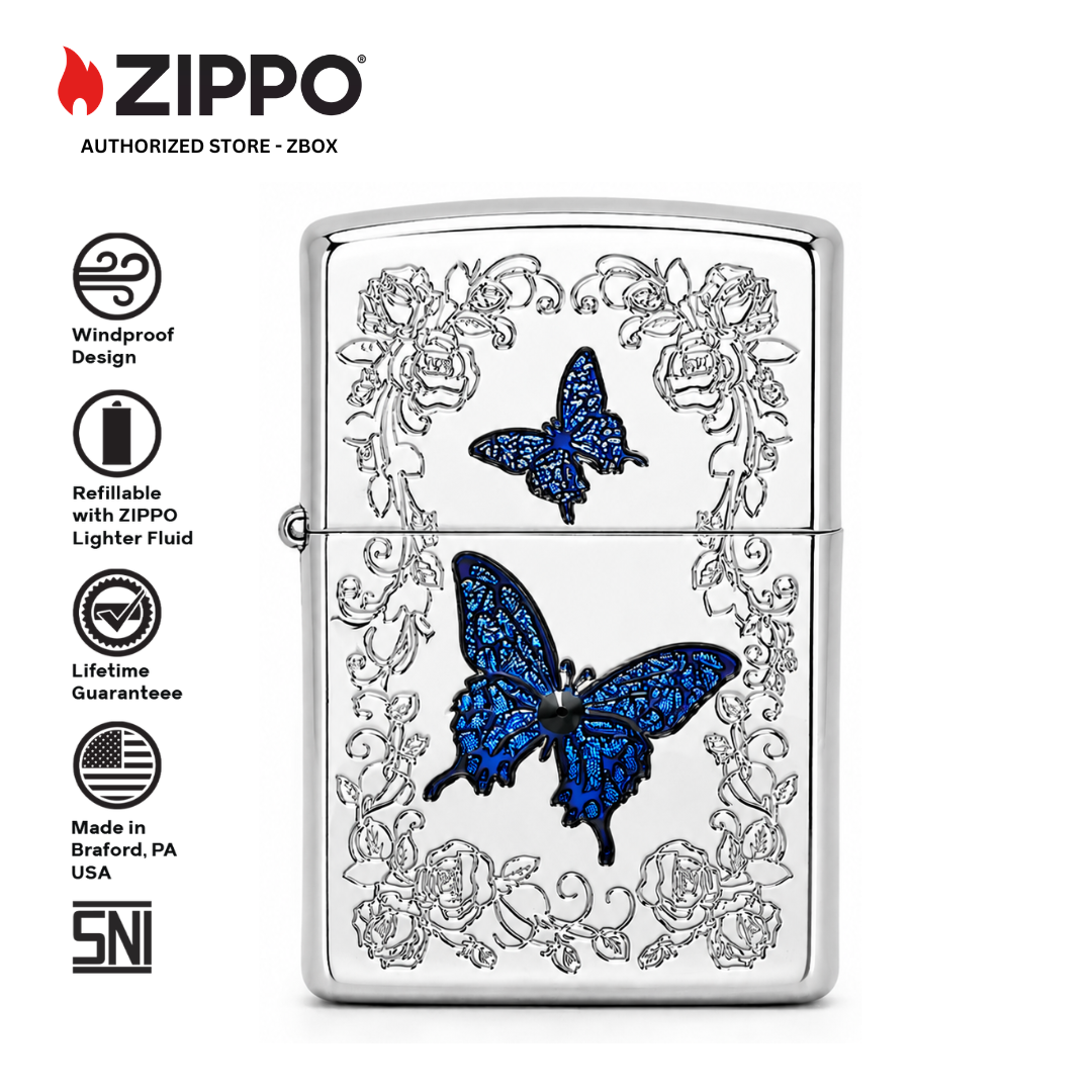 ZA-4-86a – ZIPPO Butterfly Floral Design