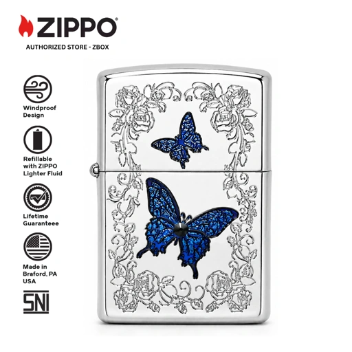 ZA-4-86a – ZIPPO Butterfly Floral Design