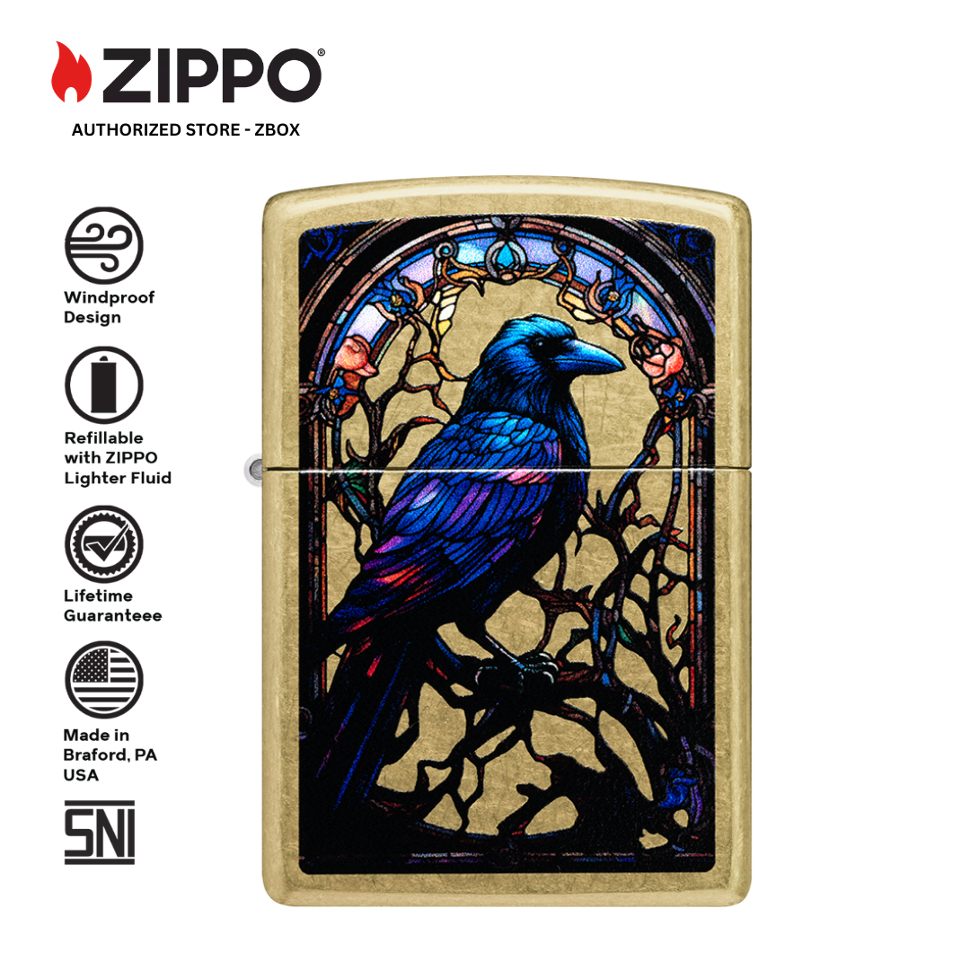 46946 - ZIPPO Stained Glass Raven Design