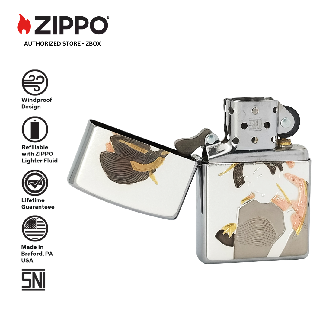 ZA-5-26a- ZIPPO Japanese Traditional Design UKIYOE