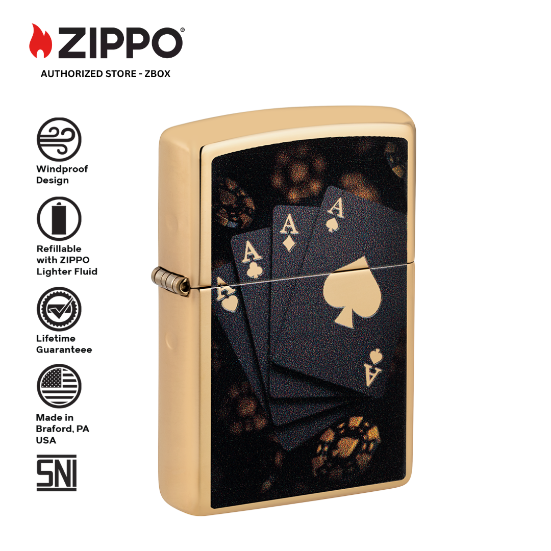 47141 - ZIPPO Lucky Aces High Polish Brass