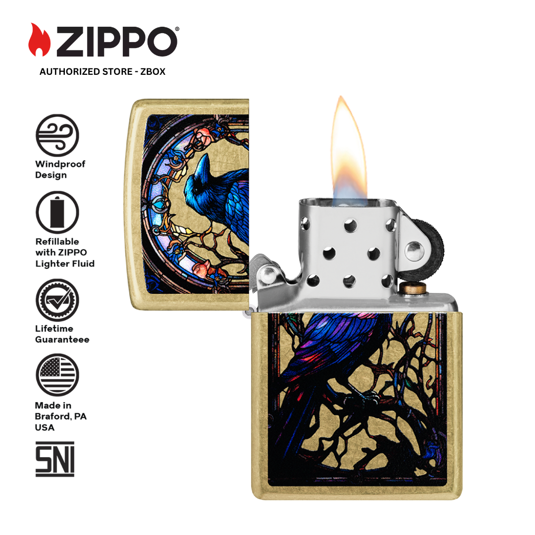 46946 - ZIPPO Stained Glass Raven Design