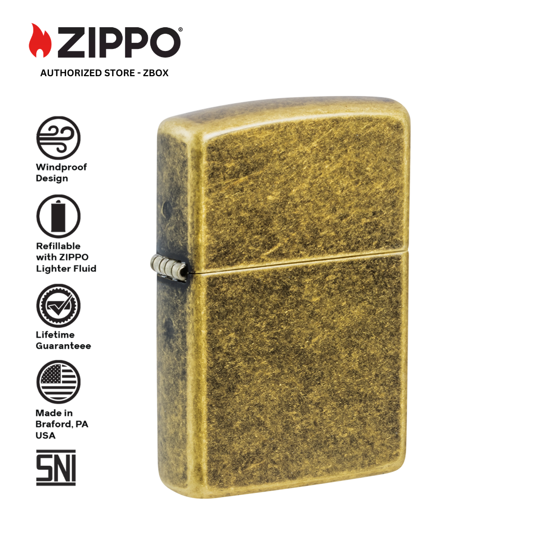 201FB- ZIPPO Antique Brass, Classic Design