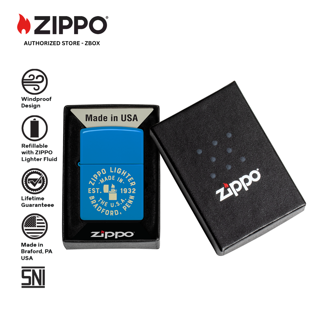46173 - ZIPPO Seal Design Sky Blue Matte