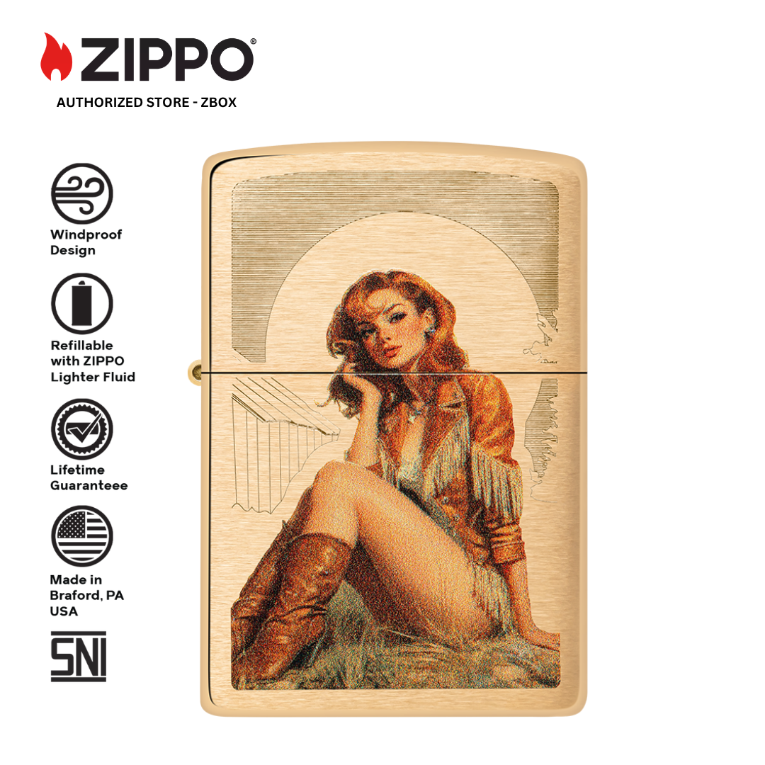 46962 - ZIPPO Western Vintage Design Brushed Brass