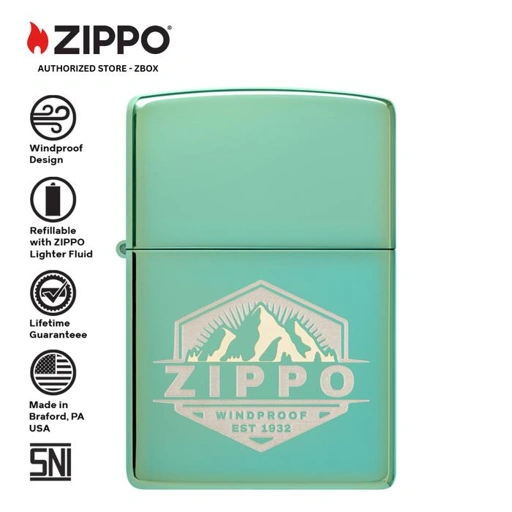 Image of 46293 - ZIPPO® Outdoor Design - High Polish Green with Laser Two-Tone Engraving
