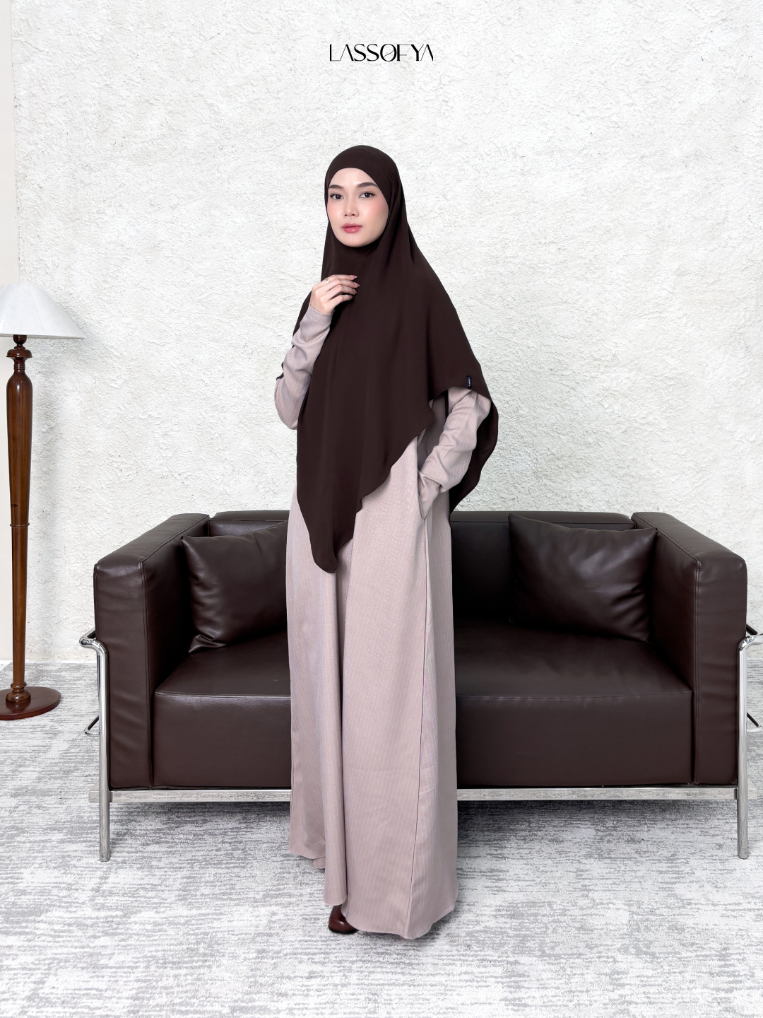 [NEW] Line Strip Dress - Brown