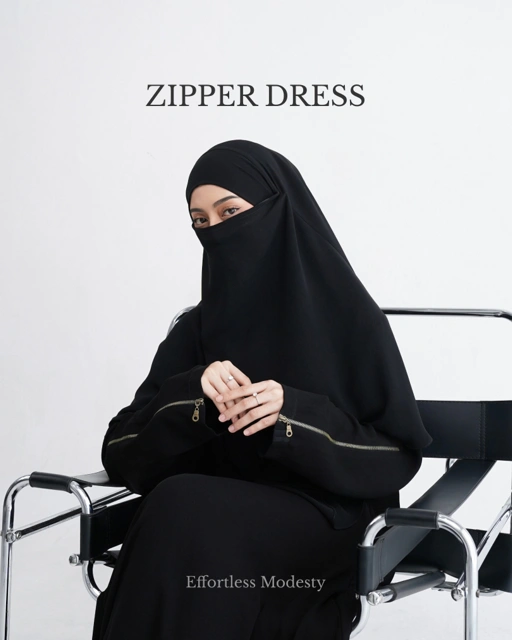 Image of [New] Zipper Jetblack Anti - UV | Dress Only