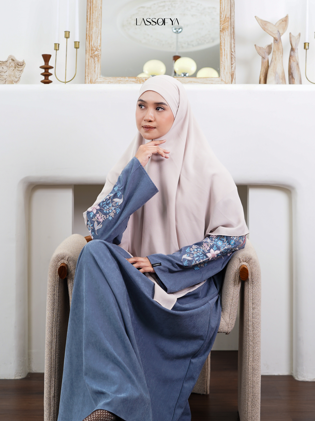 [NEW] Floréa Dress With Embroidery - Dusk Blue