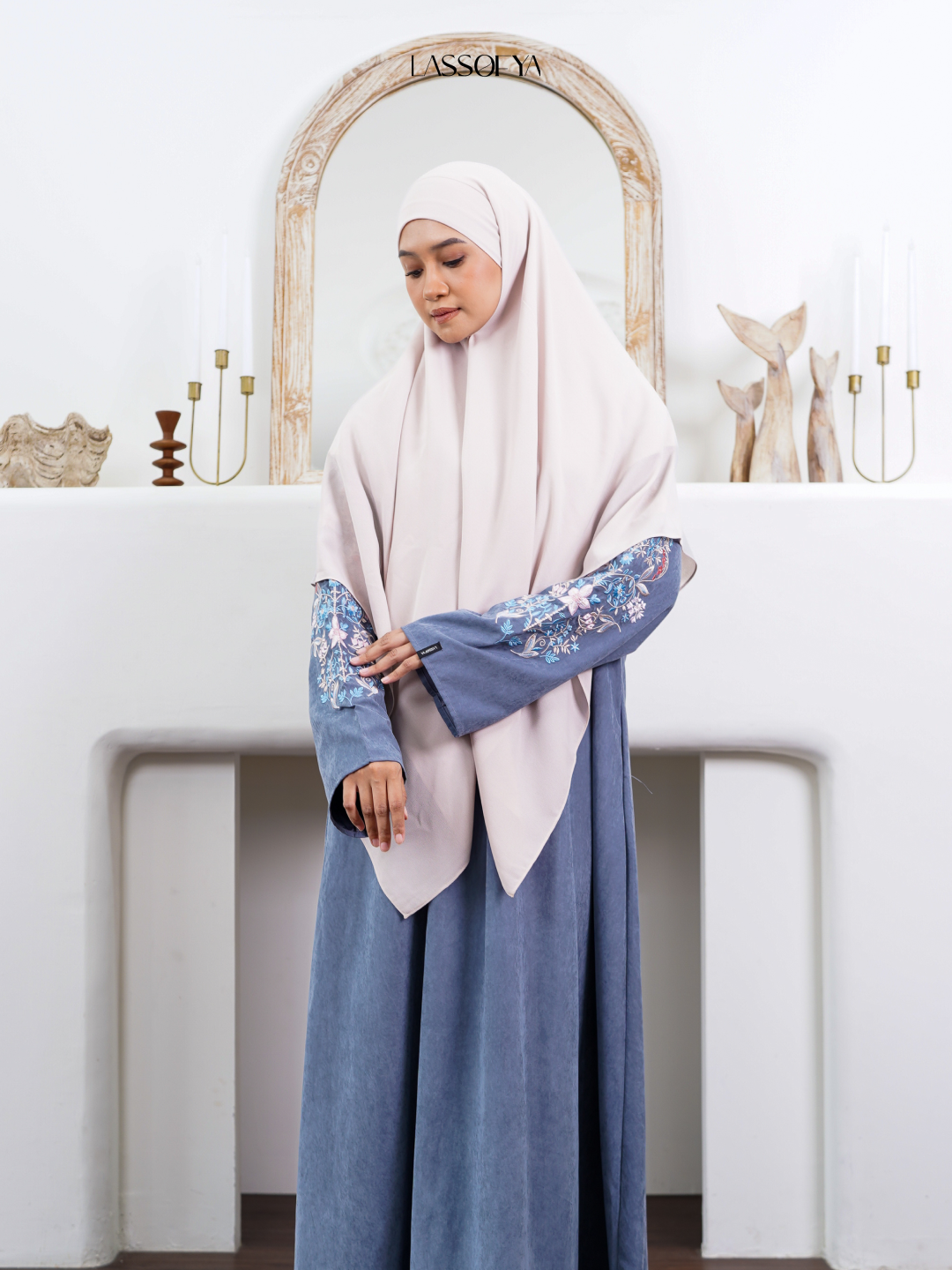 [NEW] Floréa Dress With Embroidery - Dusk Blue