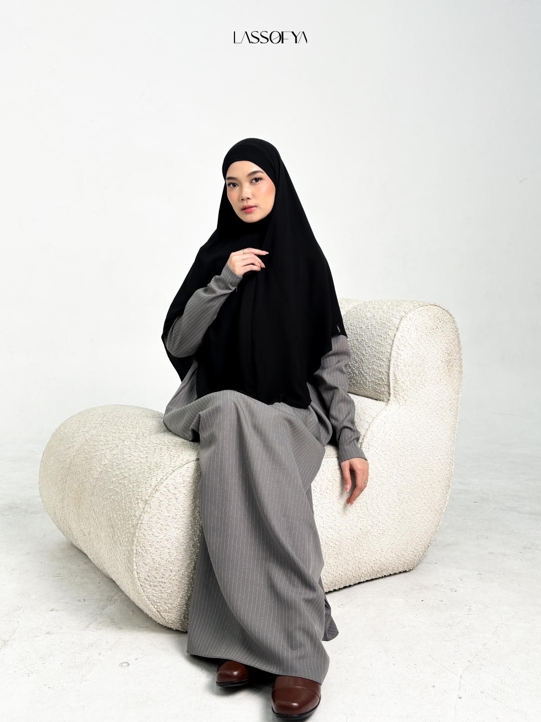 [NEW] Line Strip Dress - Grey