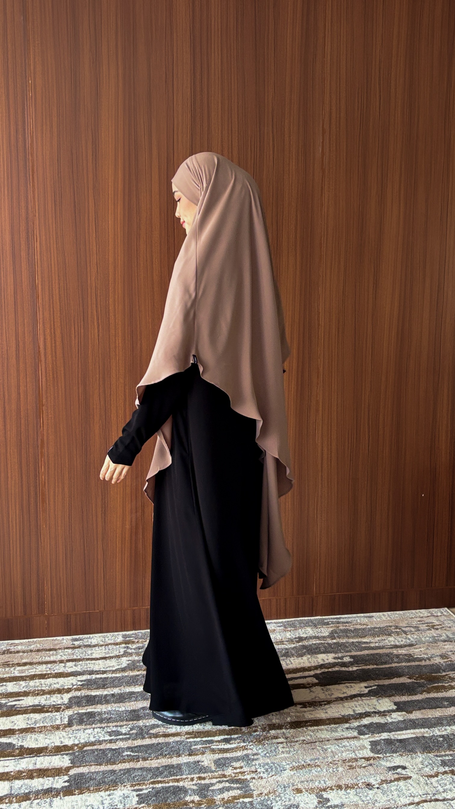 French Khimar Long Anti UV - Mocca