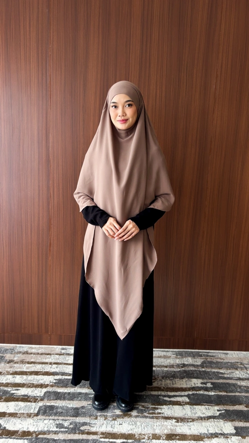 Image of French Khimar Long Anti UV - Mocca