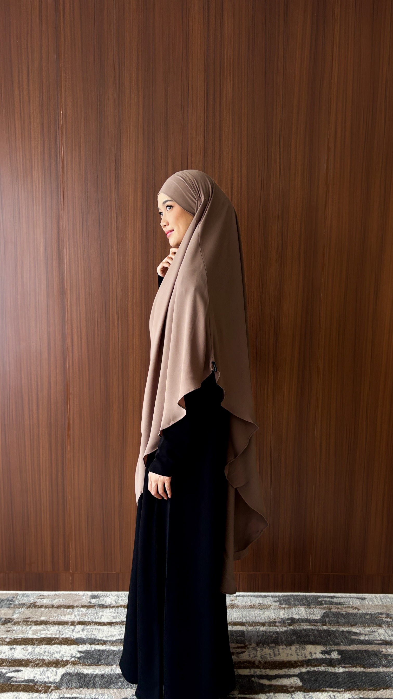 French Khimar Long Anti UV - Mocca