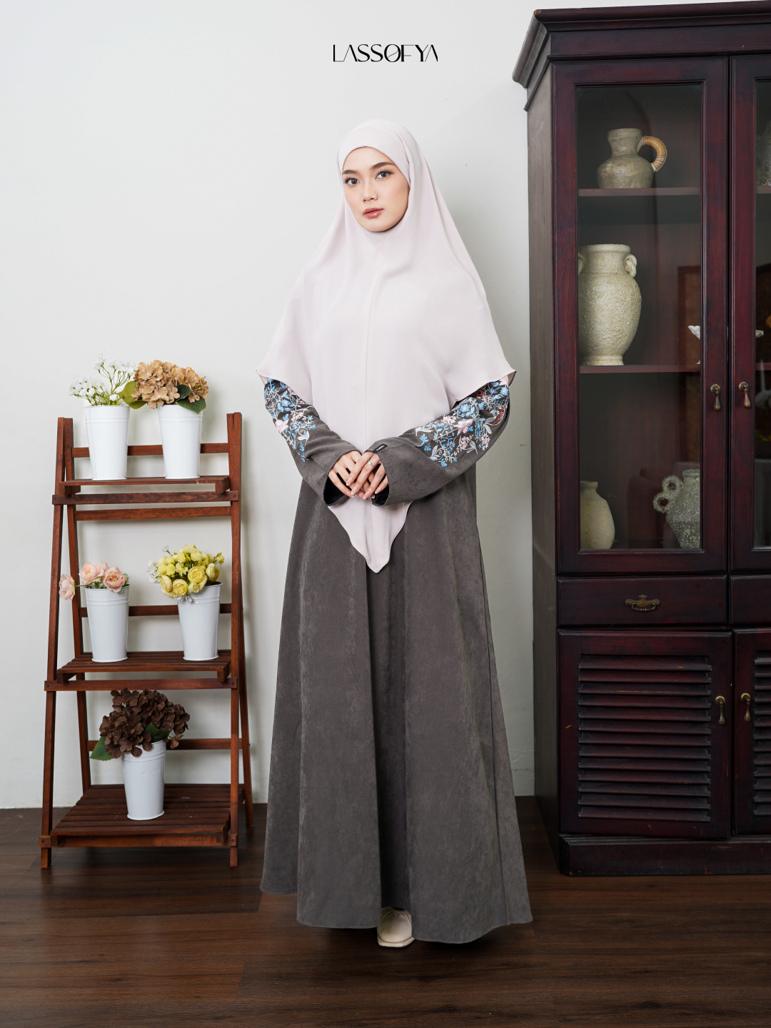 [NEW] Floréa Dress With Embroidery - Misty Dove