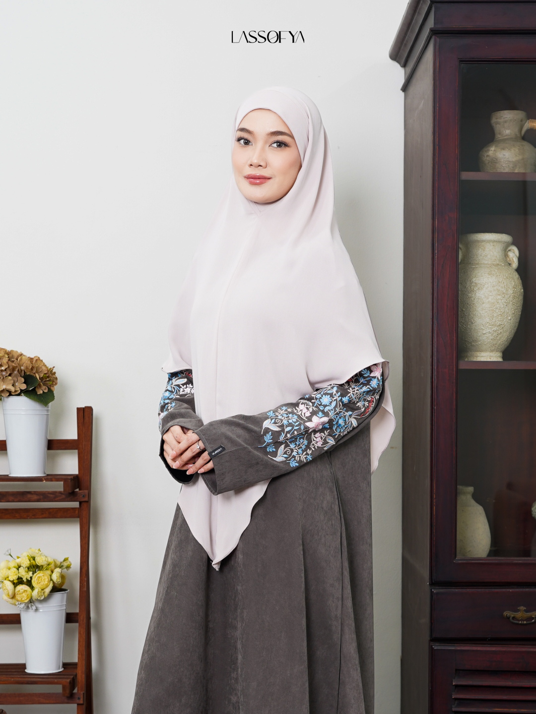 [NEW] Floréa Dress With Embroidery - Misty Dove