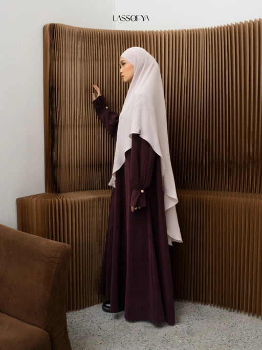 Image of [NEW] Nabta Dress With Material Cupro - Burgundy