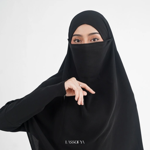 Image of French Khimar Anti UV - Black