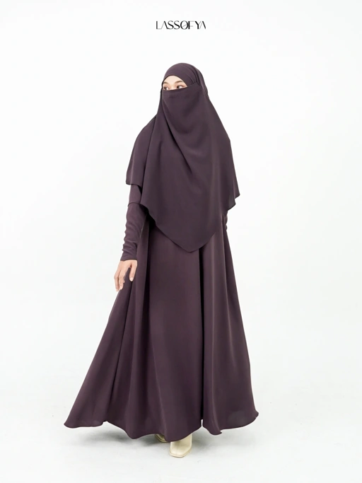 Image of French Khimar Anti UV - Deep Mahogany