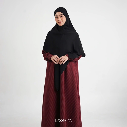 Image of Line Strip Dress - Maroon