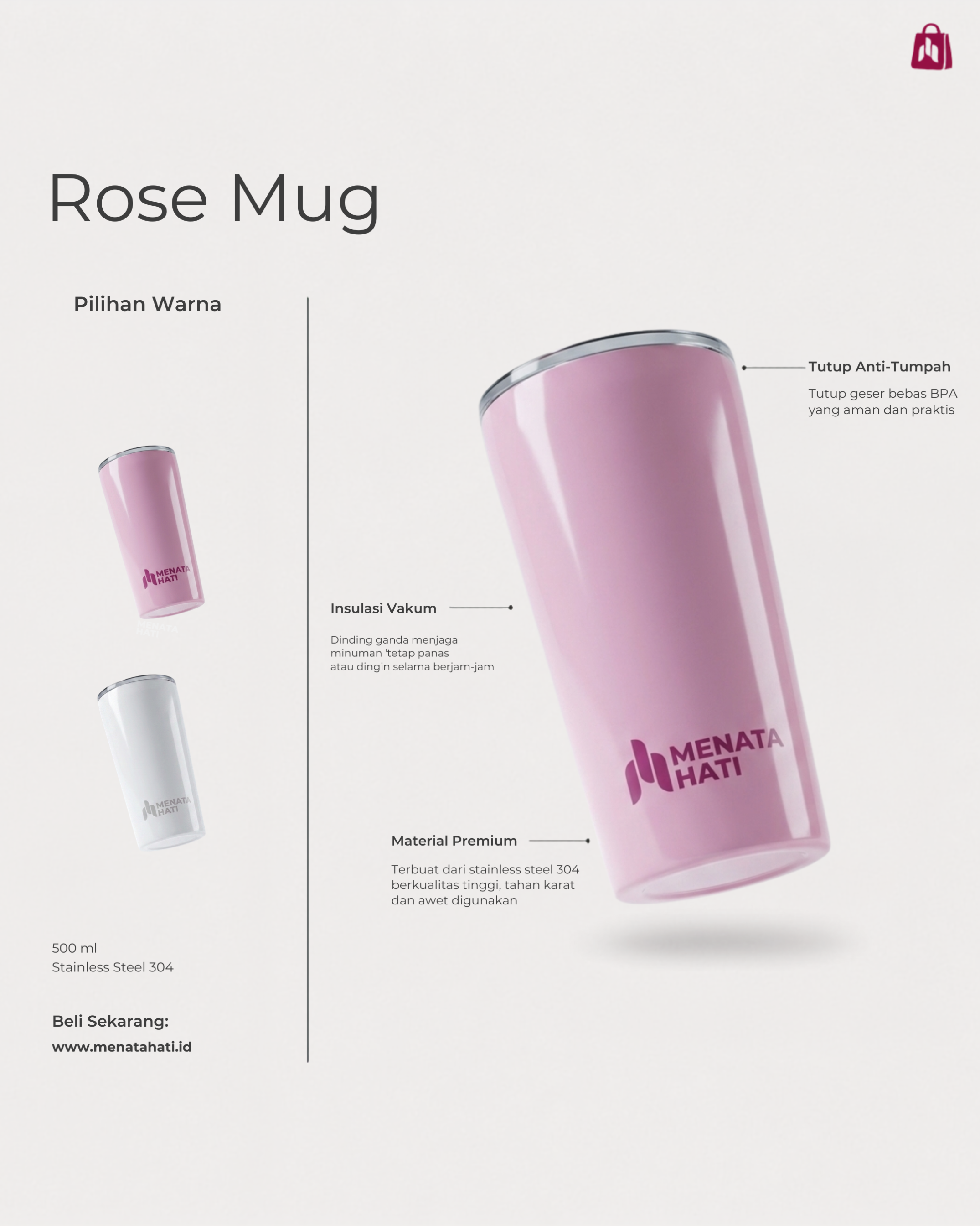 Mug Rose Menata Hati