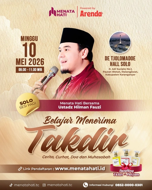 Image of MH Solo plus PARFUM ARENDA Sesi Jam 09 | Belajar Menerima Takdir | Minggu, 10 Mei 2026