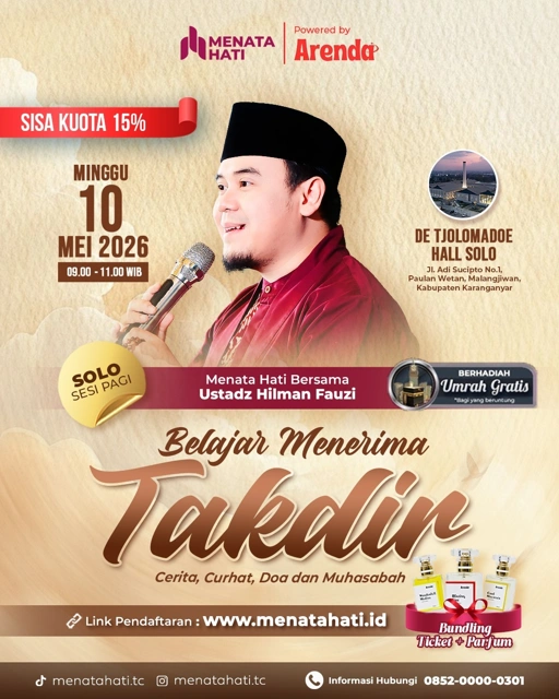 Image of MH Solo plus PARFUM ARENDA Sesi Jam 09 | Belajar Menerima Takdir | Minggu, 10 Mei 2026