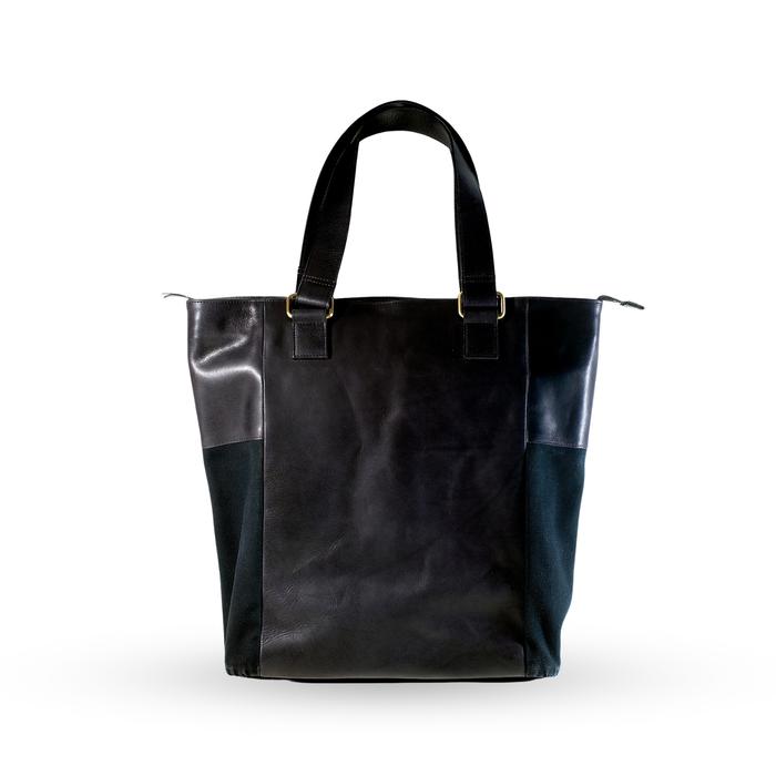 VOYEJ Grote II Tote Bag Leather Canvas Black - Tas Kulit Unisex