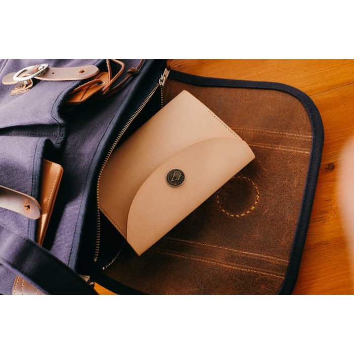 VOYEJ Notebook Cover III - Buku Catatan Cover Kulit Asli - Beige
