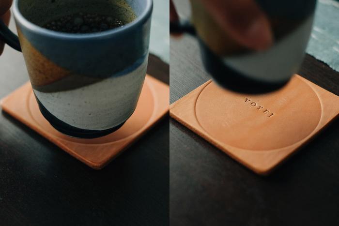 VOYEJ Leather Coaster - Tatakan Gelas Kulit
