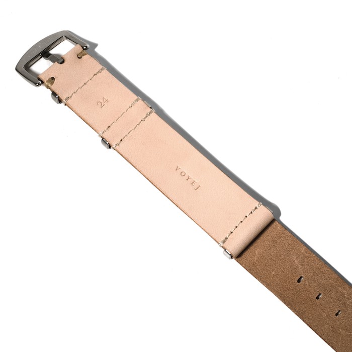 VOYEJ Raya III - Nato Strap Jam Tangan Kulit - NATURAL, 20 mm