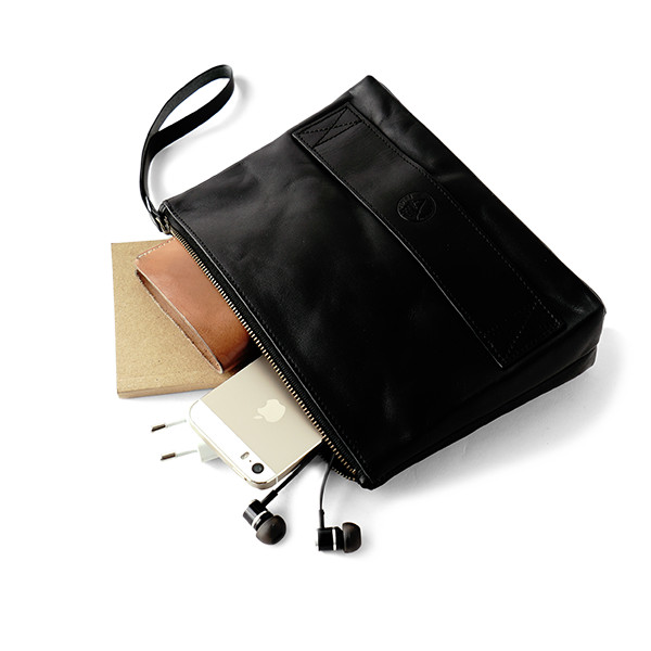 VOYEJ Sena Black - Pouch Kulit Pria