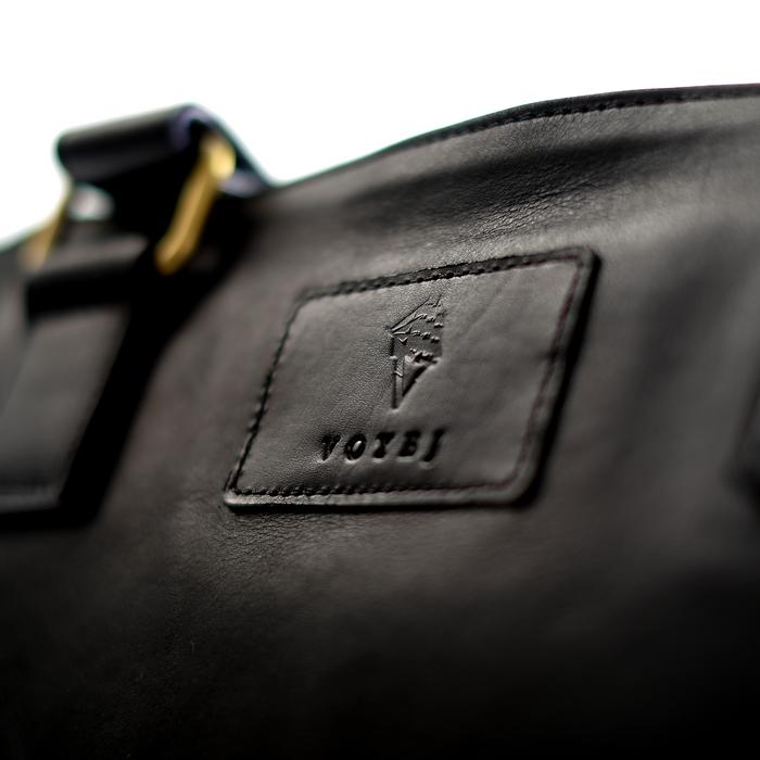 VOYEJ Grote II Tote Bag Leather Canvas Black - Tas Kulit Unisex
