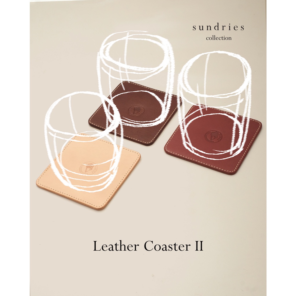 VOYEJ Leather Coaster II - Tatakan Gelas Kulit Sapi Asli
