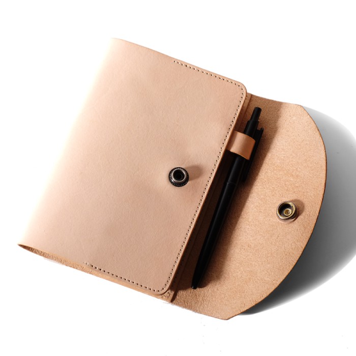 VOYEJ Notebook Cover III - Buku Catatan Cover Kulit Asli - Beige