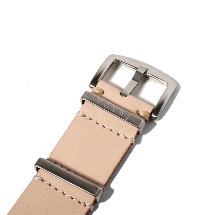 VOYEJ Raya III - Nato Strap Jam Tangan Kulit - NATURAL, 20 mm