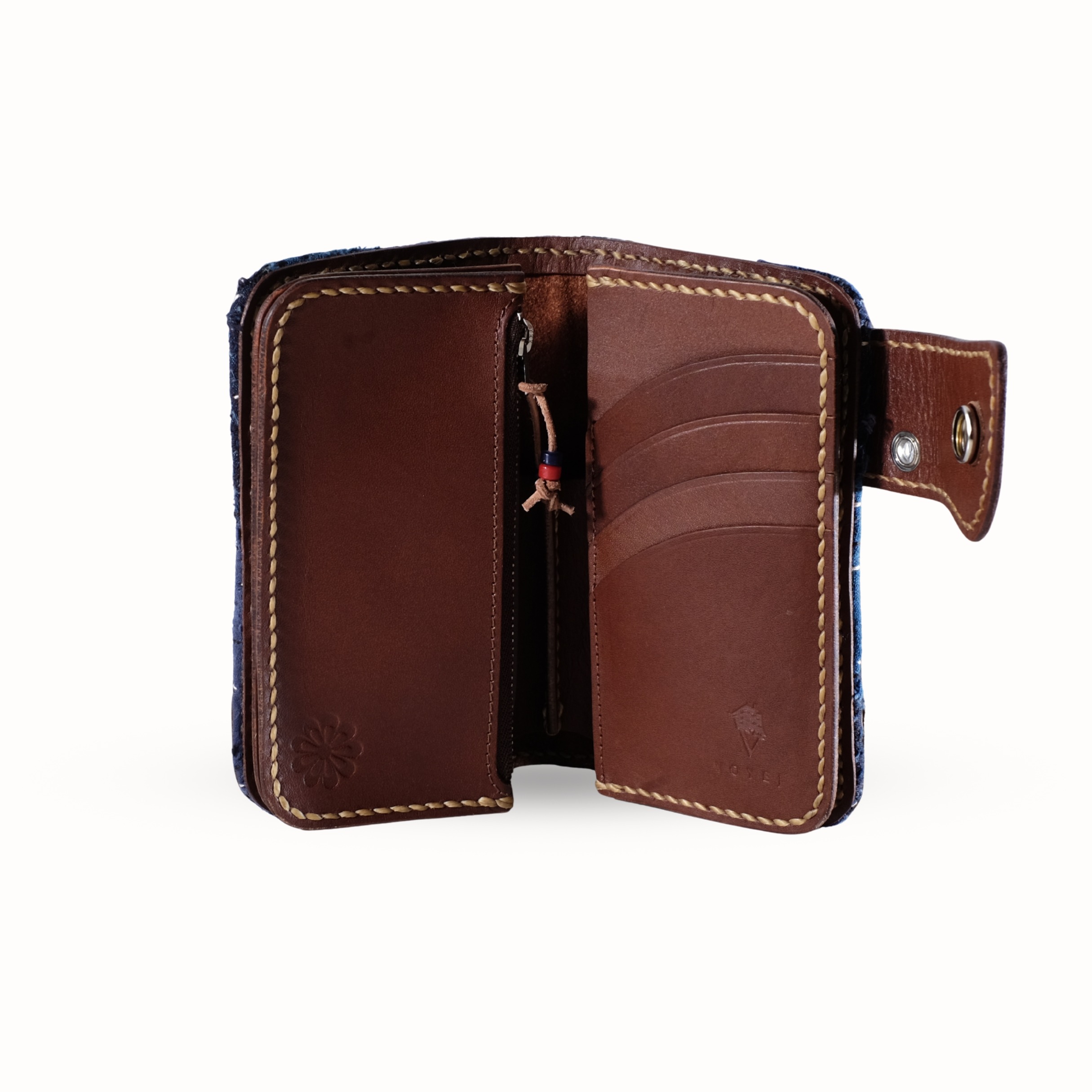VOYEJ Eagle Feather Sr x Secaworks Cognac Coffee - Dompet Kulit Medium Pria