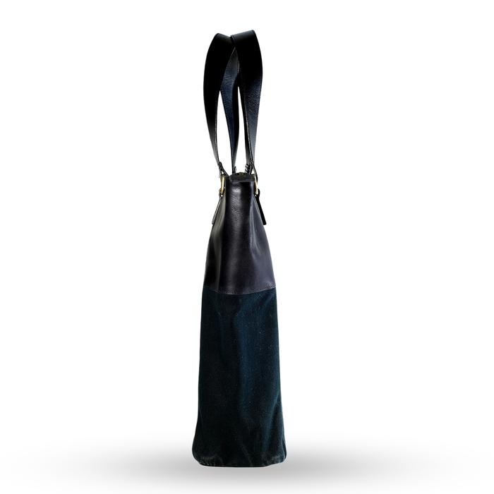 VOYEJ Grote II Tote Bag Leather Canvas Black - Tas Kulit Unisex