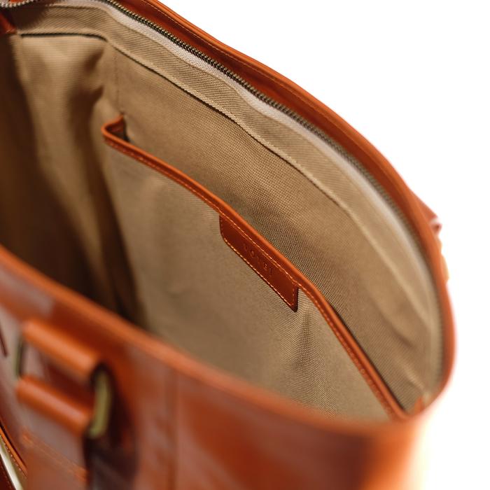 VOYEJ Grote II Tote Bag Leather Canvas Brown - Tas Kulit Unisex