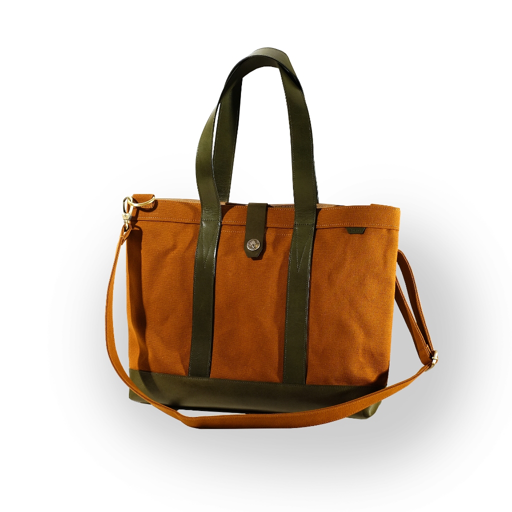 Kumu II Bag Leather Canvas RISE - Midnight Green