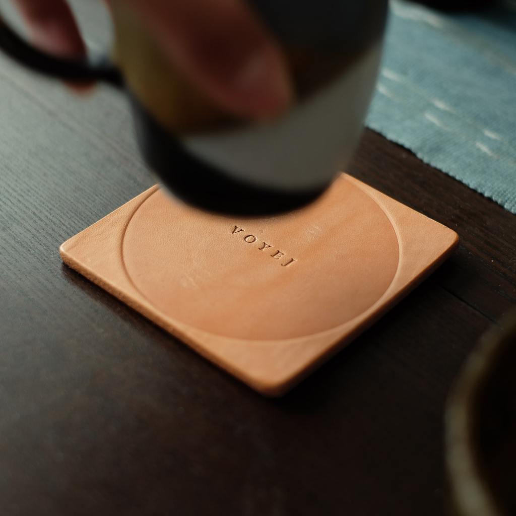 VOYEJ Leather Coaster BUNDLING - Tatakan Gelas Kulit Sapi Asli