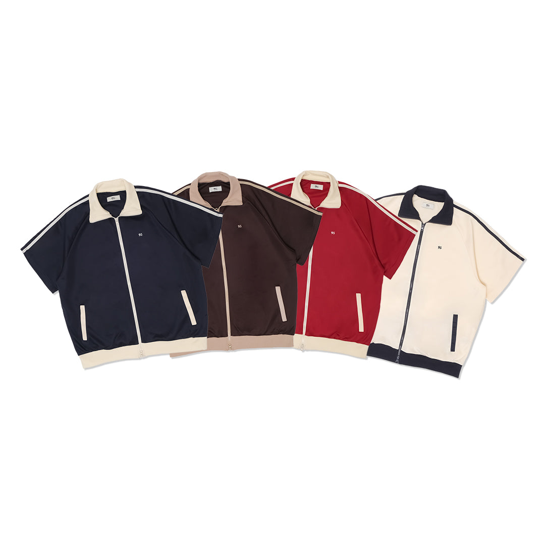 Mono-Mart Number Embroidery Short Sleeve Track Jacket