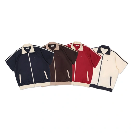 Image of Mono-Mart Number Embroidery Short Sleeve Track Jacket