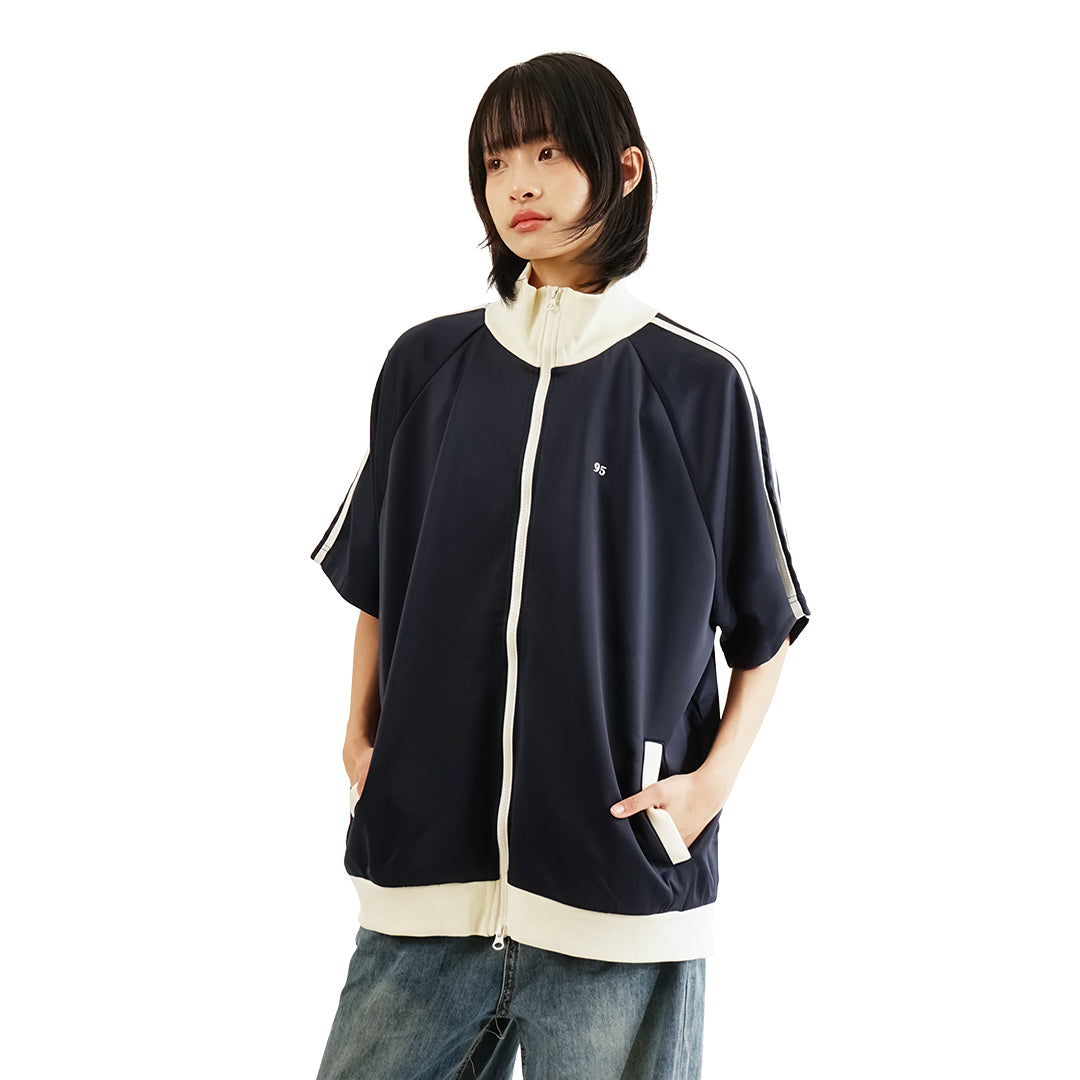 Mono-Mart Number Embroidery Short Sleeve Track Jacket