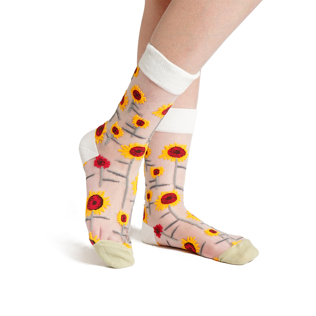 Bonne Maison Sunflower Sheer Mid Socks