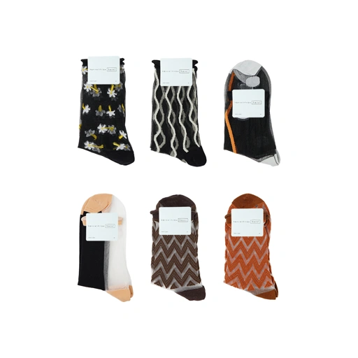 Image of Hansel From Basel Pattern Sheer Crew Socks
