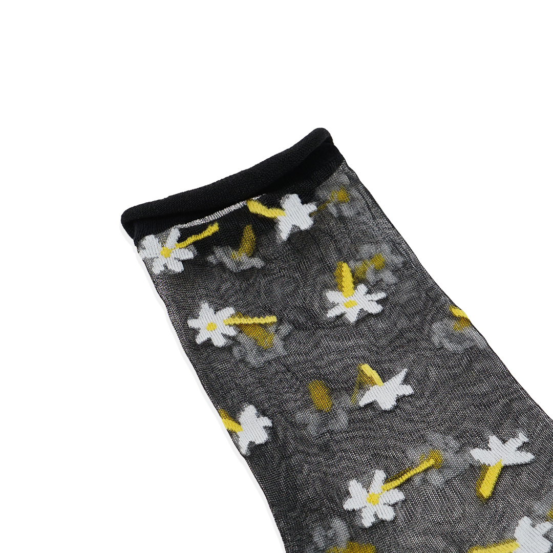 Hansel From Basel Pattern Sheer Crew Socks