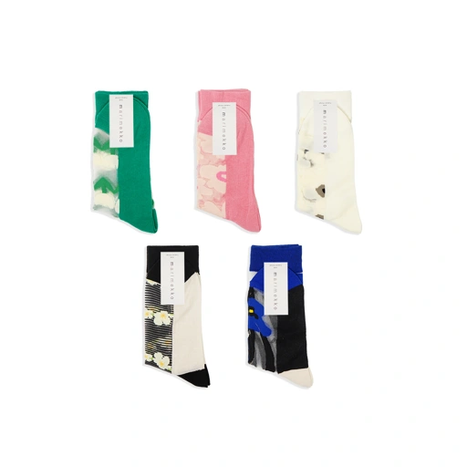 Marimekko Patterned Sheer Mid Socks