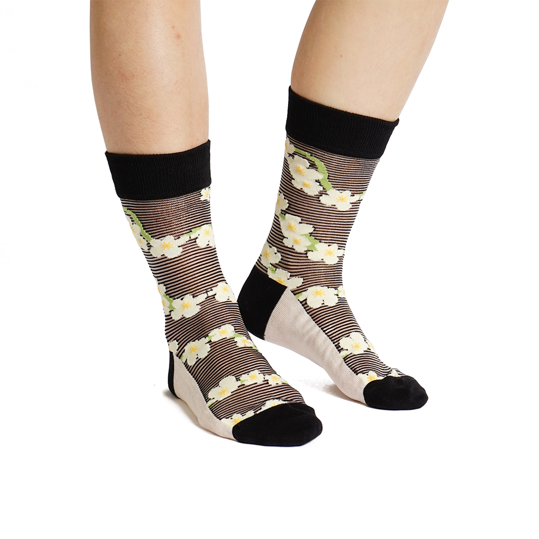 Marimekko Patterned Sheer Mid Socks