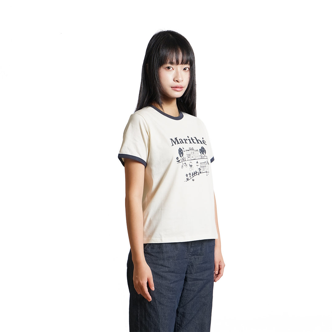 Marithe Francois Girbaud W Doodle House Graphic T-Shirt